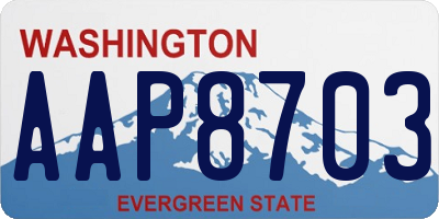 WA license plate AAP8703