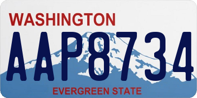 WA license plate AAP8734