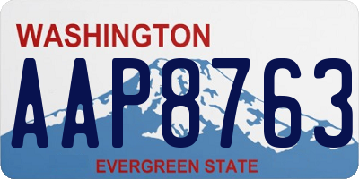 WA license plate AAP8763