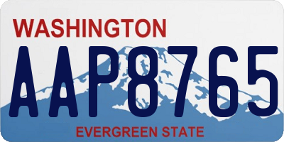 WA license plate AAP8765