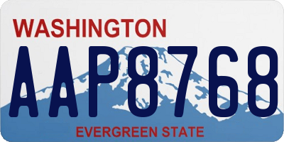 WA license plate AAP8768