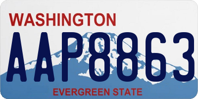 WA license plate AAP8863
