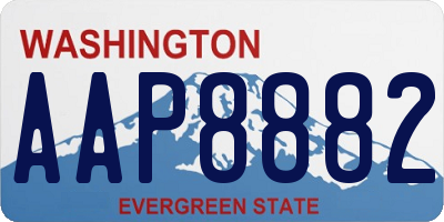 WA license plate AAP8882