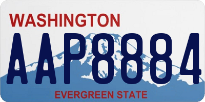 WA license plate AAP8884