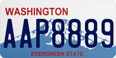 WA license plate AAP8889