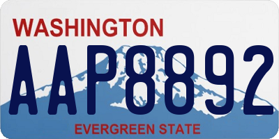 WA license plate AAP8892