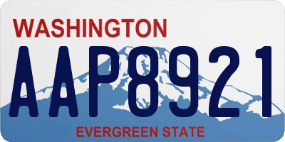 WA license plate AAP8921