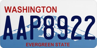 WA license plate AAP8922
