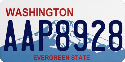 WA license plate AAP8928