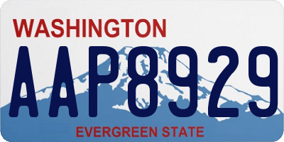 WA license plate AAP8929