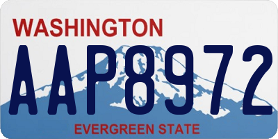 WA license plate AAP8972