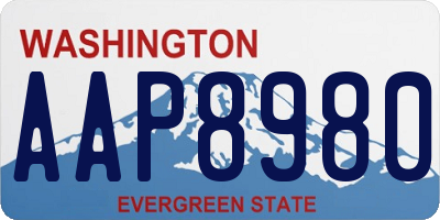 WA license plate AAP8980