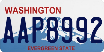 WA license plate AAP8992