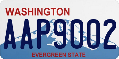 WA license plate AAP9002