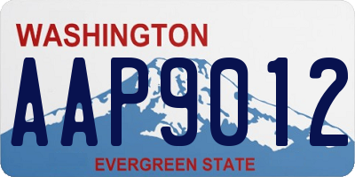 WA license plate AAP9012
