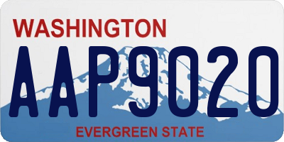 WA license plate AAP9020