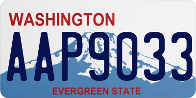 WA license plate AAP9033