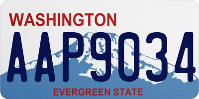 WA license plate AAP9034
