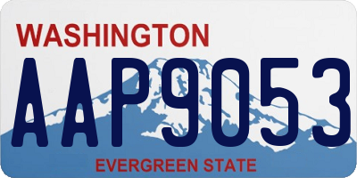 WA license plate AAP9053