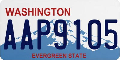 WA license plate AAP9105