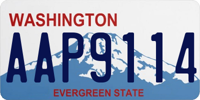WA license plate AAP9114