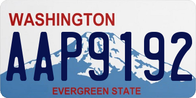 WA license plate AAP9192