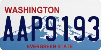 WA license plate AAP9193
