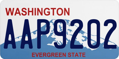 WA license plate AAP9202