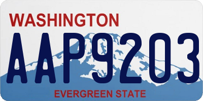 WA license plate AAP9203