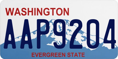 WA license plate AAP9204