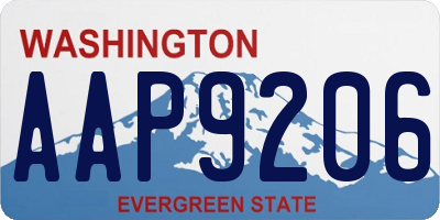 WA license plate AAP9206