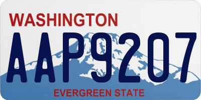 WA license plate AAP9207