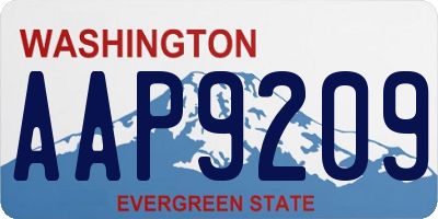 WA license plate AAP9209