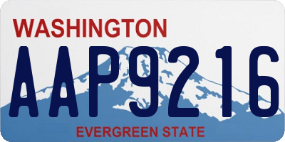 WA license plate AAP9216
