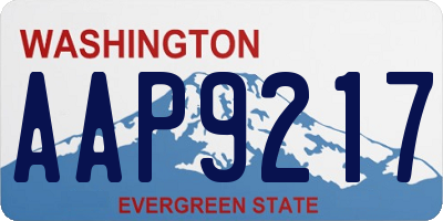 WA license plate AAP9217
