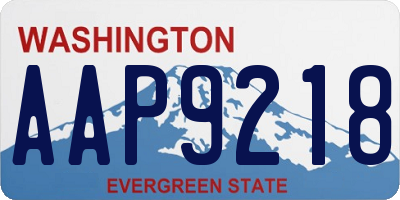 WA license plate AAP9218