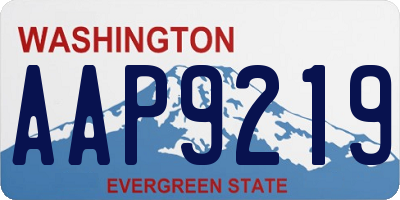 WA license plate AAP9219