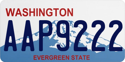 WA license plate AAP9222