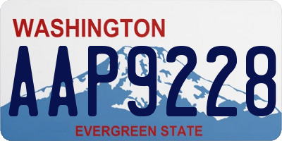WA license plate AAP9228