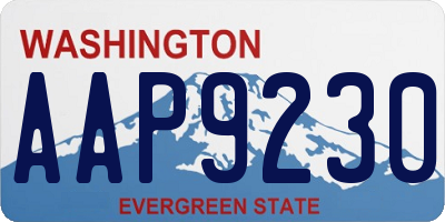 WA license plate AAP9230