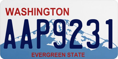 WA license plate AAP9231