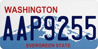 WA license plate AAP9255