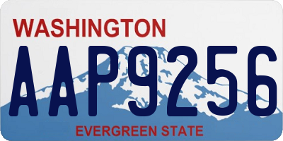 WA license plate AAP9256