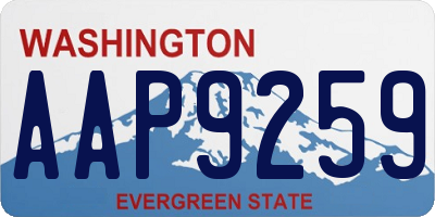 WA license plate AAP9259
