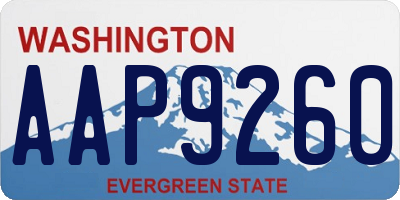 WA license plate AAP9260