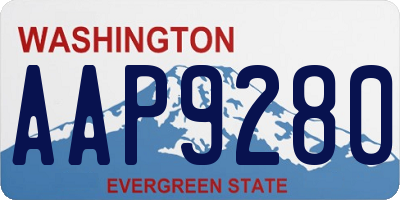 WA license plate AAP9280