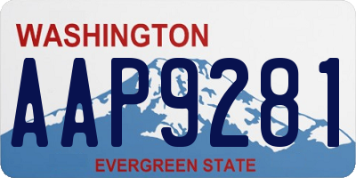 WA license plate AAP9281