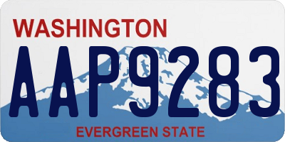 WA license plate AAP9283