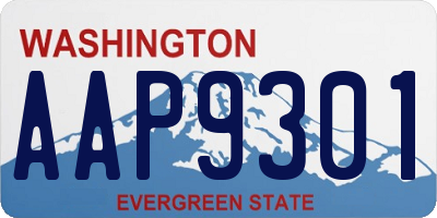WA license plate AAP9301