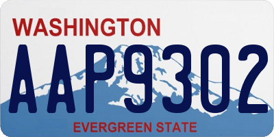 WA license plate AAP9302